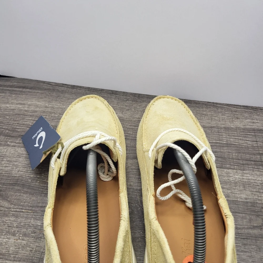 OluKai Ka'a Driver Italian Suede Leather Loafer Shoes Golden Sand Slip On Men 11